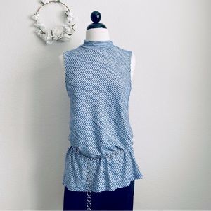 Banana Republic Mock-Neck Striped Top